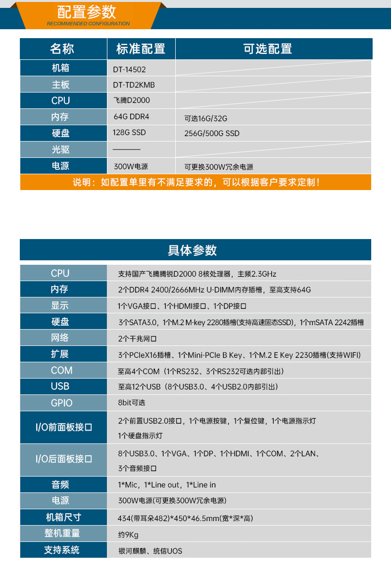 國產(chǎn)飛騰騰銳D2000 CPU,1U樂清上架式樂清工控機,DT-14502-TD2KMB.jpg