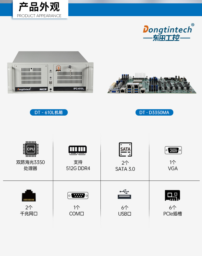 國產(chǎn)4u福建工控機,搭載雙路海光3350 CPU,DT-610L-D3350MA.jpg